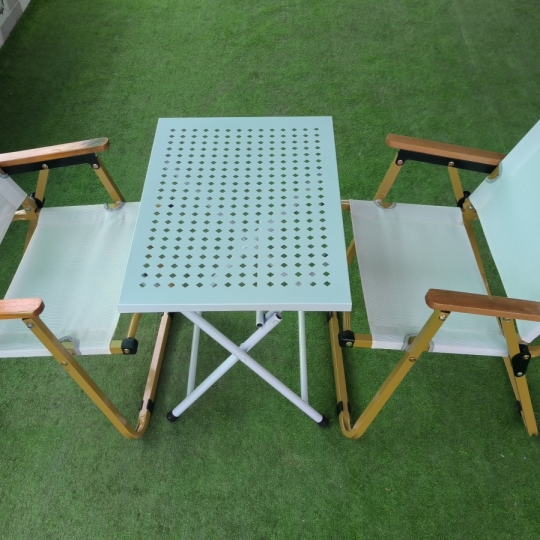 4 GHẾCAMPING ĐEN + BÀN CNC VUÔNG(40*60)