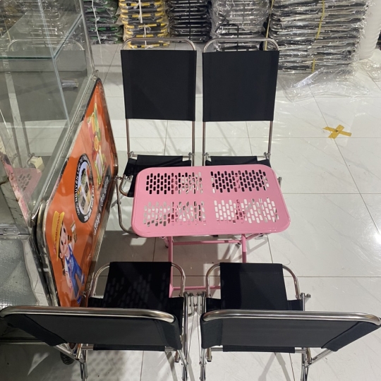 4 GHẾ INOX CAO + BÀN CNC